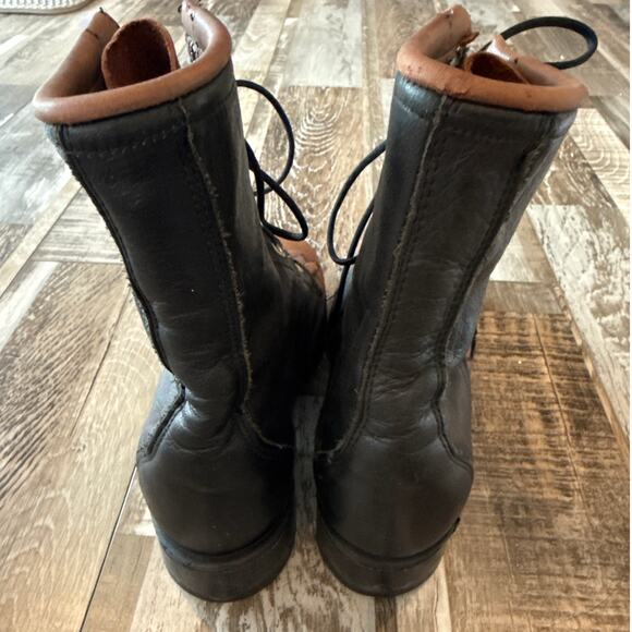 Vintage 90's Laredo Two-Tone Leather Kiltie Roper Western Lace Up Boots Sz 6 USA - Picture 2 of 9